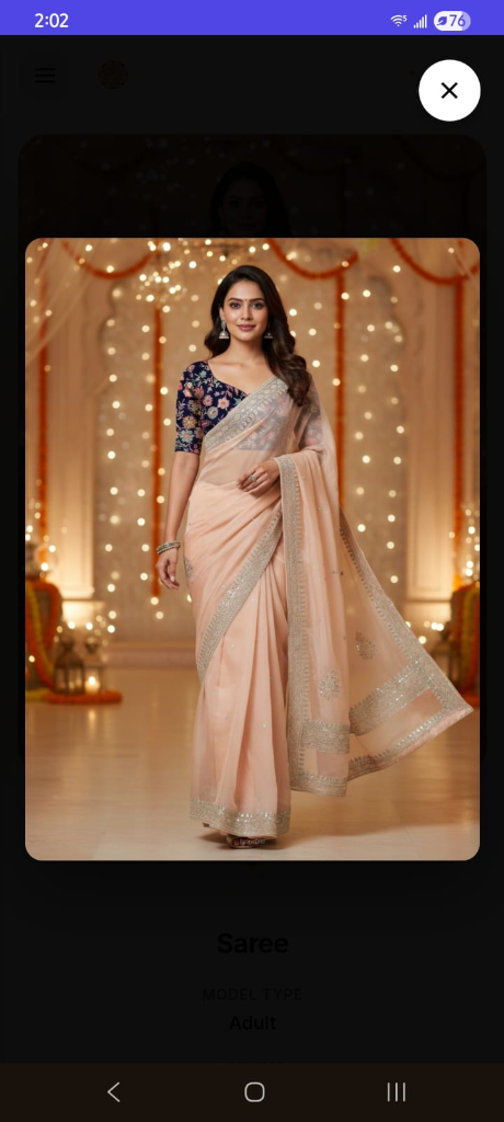 AI generated final stitched saree look
